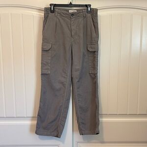 NILI LOTAN Yannic Cargo Pant In Grey mid rise straight leg size 4
